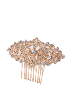 Rhinestone Hair Comb HM320006 GOLD CL